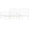 vidaXL Estructura cama sin colch&oacute;n con estribo metal blanco 160x200 cm