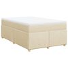 vidaXL Cama box spring con colchón tela color crema 120x200 cm