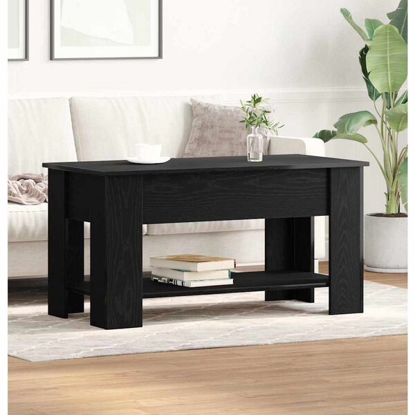 vidaXL Mesa de Café Roble negro 101 x 49 x 52 cm Madera contrachapada