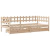 vidaXL Sof&aacute; cama con cajones madera maciza de pino 90x190 cm