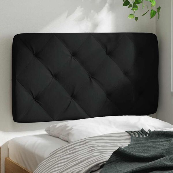 vidaXL Cabecero de cama acolchado tela negro 80 cm