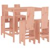 vidaXL Mesa alta y taburetes de jard&iacute;n 5 piezas madera maciza Douglas