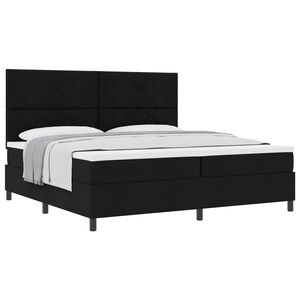 vidaXL Cama tipo Box Spring con colch&oacute;n Negro 200 x 200 cm tela