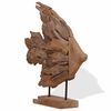 vidaXL Escultura de pez de teca 40x12x57 cm