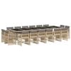 vidaXL Set comedor de jard&iacute;n 17 pzas con cojines rat&aacute;n sint&eacute;tico beige