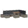 vidaXL Conjunto de sof&aacute;s de jard&iacute;n 9 uds. Gris rat&aacute;n sint&eacute;tico