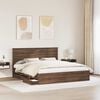 vidaXL Estructura de cama Roble Marr&oacute;n 200 x 200 cm Madera Ingenieril