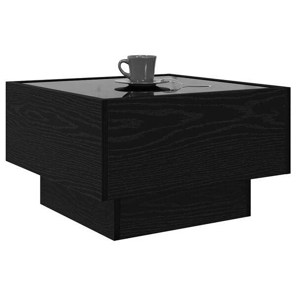 vidaXL Mesa de Caf&eacute; Roble negro 50 x 50 x 30 cm Madera contrachapada
