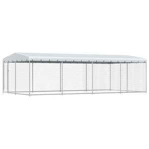 vidaXL Perrera de exterior con techo 7,6x3,8x2,3 m