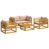 vidaXL Juego de sal&oacute;n de jard&iacute;n modular de 5 piezas Natural