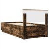 vidaXL Estructura de cama con cabecera Roble ahumado 70 x 190 cm
