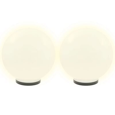 vidaXL Juego de lámparas de bola LED 2 piezas esféricas 40 cm PMMA