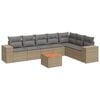 vidaXL Juego de sof&aacute;s de jard&iacute;n con cojines beige 8 pzas rat&aacute;n PE