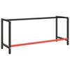 vidaXL Estructura banco de trabajo metal negro y rojo mate 180x57x79cm