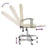vidaXL Silla de oficina reclinable cuero sint&eacute;tico crema