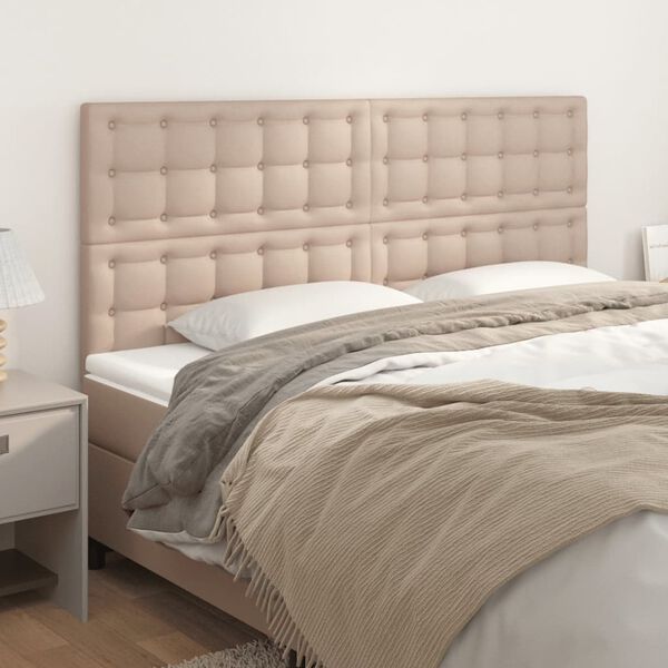 vidaXL Cabecero Capuchino 200x5x118/128 cm Piel Sintética