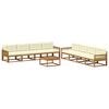 vidaXL Conjunto de sof&aacute;s de exterior con coj&iacute;n 9 pcs Natural y Crema