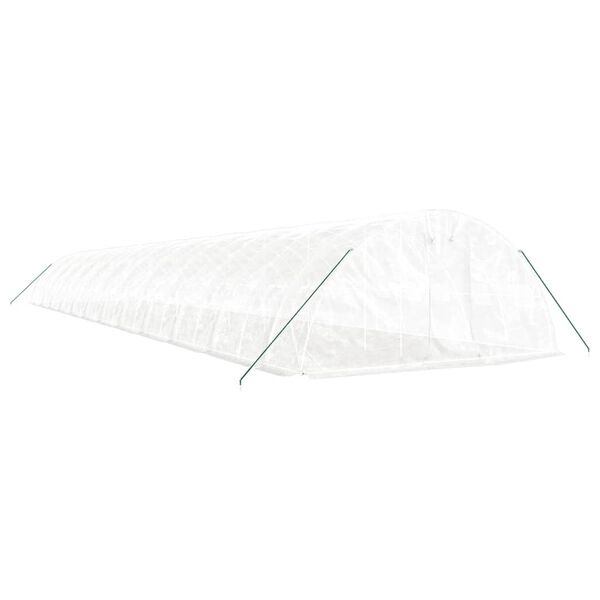 vidaXL Invernadero con estructura de acero blanco 120 m&sup2; 24x5x2,3 m