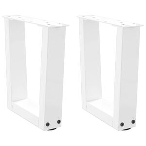 vidaXL Patas para mesa de centro en forma de V (2 unidades), color blanco, 30 x (30-31,3) cm, acero