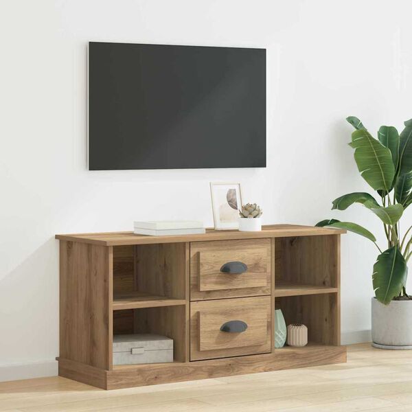 vidaXL Gabinete de TV con caj&oacute;n Roble artesanal 99,5 x 35,5 x 48 cm