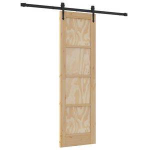 vidaXL Puerta Corredera ORKDAL Natural y negro 61 x 198,5 cm