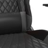 vidaXL Silla gaming cuero sintético negro y gris