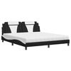 vidaXL Cama Viana con colch&oacute;n cuero sint&eacute;tico negro y blanco 180x200 cm