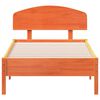 vidaXL Estructura de cama sin colch&oacute;n madera maciza marr&oacute;n 90x190 cm