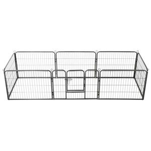 vidaXL Corral para perros 8 paneles de acero 60x80 cm negro