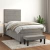 vidaXL Cama box spring con colch&oacute;n terciopelo gris claro 90x190 cm