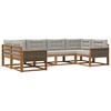 vidaXL Conjunto de sof&aacute;s de exterior 6 uds. Natural y Gris Claro