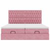 vidaXL Estructura de cama otomana colchones terciopelo rosa 200x200cm