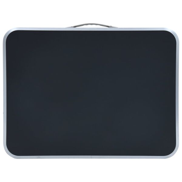 vidaXL Mesa de camping plegable aluminio gris 60x45 cm