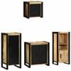 vidaXL Juego de muebles de ba&ntilde;o con caj&oacute;n 4 pcs Madera de mango maciza