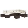vidaXL Conjunto de sof&aacute; de jard&iacute;n 8 uds. Marr&oacute;n y crema
