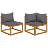 vidaXL Juego sof&aacute;s 2 pzas con cojines madera maciza acacia gris oscuro