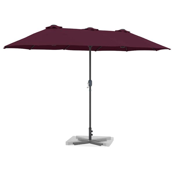 vidaXL Parasol de jardín Rojo burdeos 370 x 197 x 239 cm