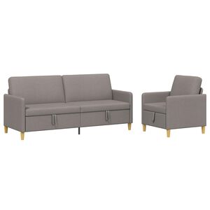 vidaXL Juego de Sof&aacute;s con Almacenamiento 2 uds. Topo Poli&eacute;ster