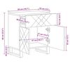 vidaXL Mesita de noche madera maciza de mango negra 50x33x60 cm