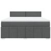 vidaXL Cama box spring con colch&oacute;n tela gris oscuro 180x200 cm