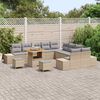 vidaXL Conjunto de sof&aacute;s de jard&iacute;n con coj&iacute;n 13 pcs Beige Polirat&aacute;n