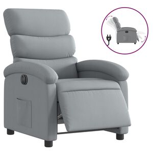 vidaXL Sill&oacute;n reclinable el&eacute;ctrico tela gris claro