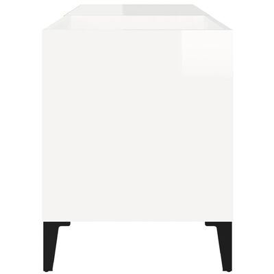 vidaXL Mueble discos madera contrachapada blanco brillo 84,5x38x48 cm