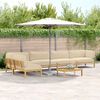 vidaXL Juego de Sof&aacute; con coj&iacute;n 6 pcs Beige Madera de Acacia S&oacute;lida