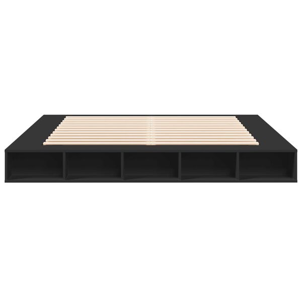 vidaXL Estructura de cama madera de ingenier&iacute;a negra 180x200 cm