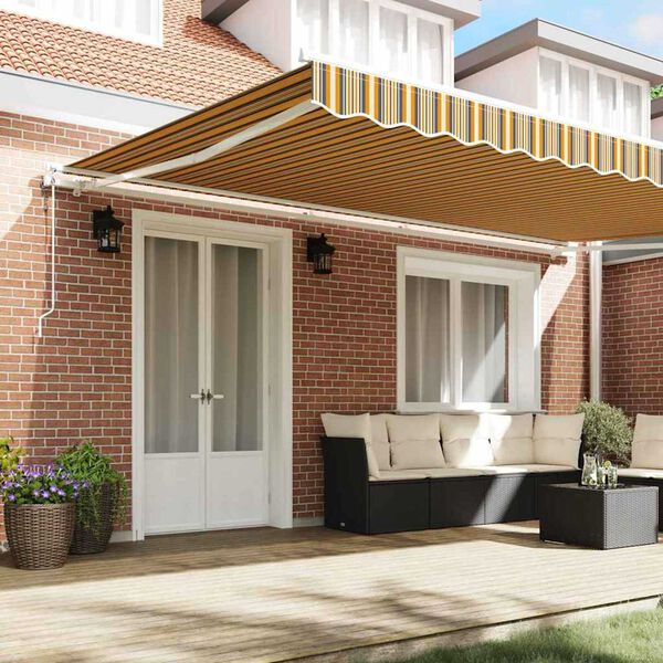 vidaXL Toldo Retr&aacute;ctil Manual Multicolor 500 x 350 cm tela