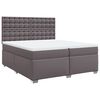 vidaXL Cama box spring con colch&oacute;n cuero sint&eacute;tico gris 200x200 cm