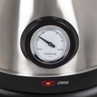 Livoo Hervidor con control de temperatura plateado 1,8 L 1800 W
