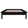 vidaXL Estructura de cama con LED madera maciza negra 75x190 cm