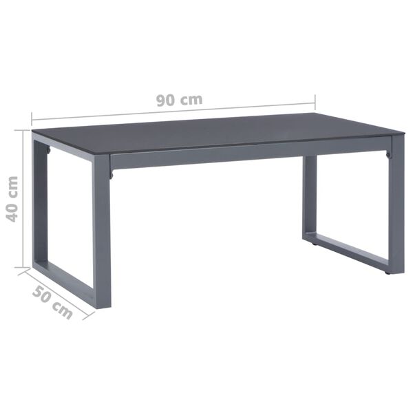 vidaXL Mesa de centro de aluminio 90x50x40 cm